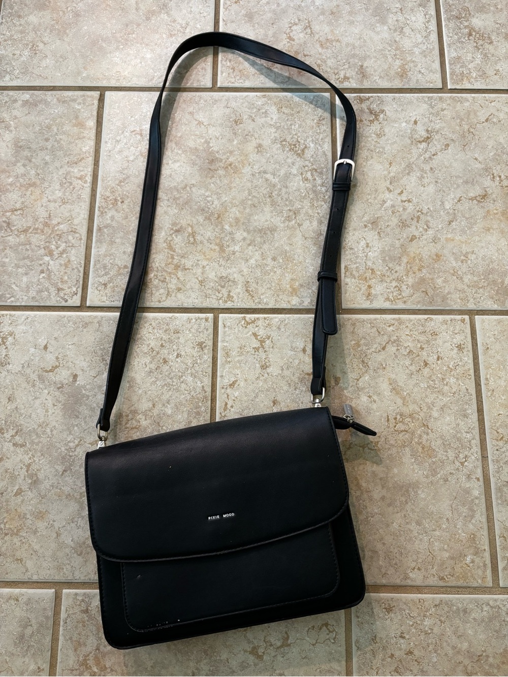 Pixie Mood Black Leather Crossbody